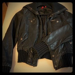Black leather jacket